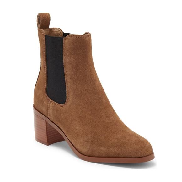 Steve Madden Women's Rhiannon Chelsea Boot Cognac Suede Size 7M - Picture 1 of 13